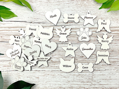 Engraved White MDF Hearts and Shapes Craft Blanks