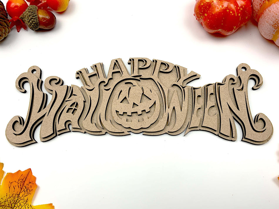 Happy Halloween Pumpkin Sign