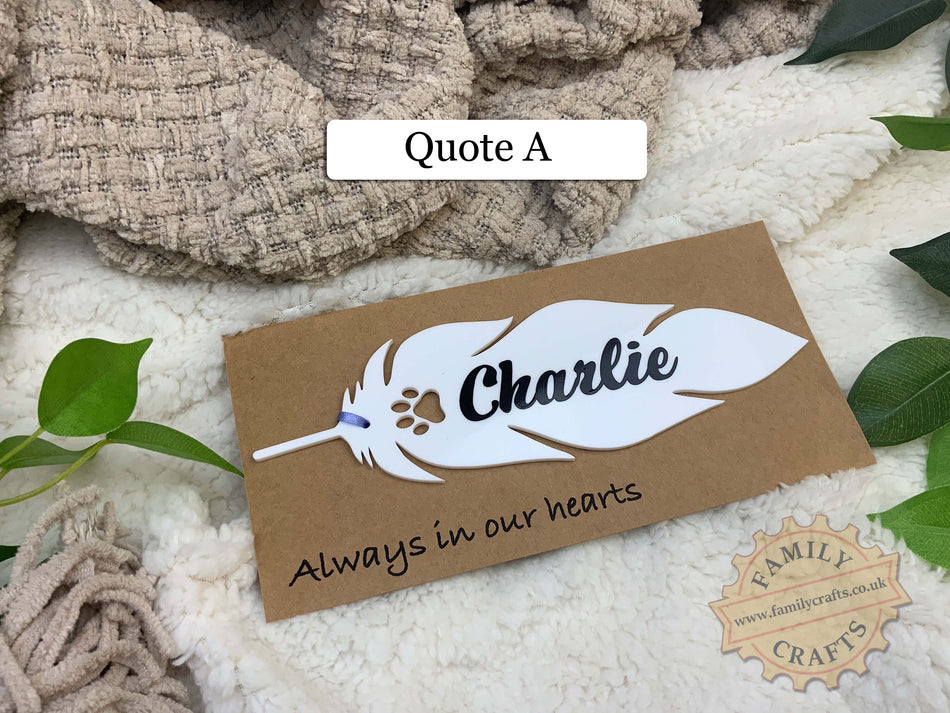 Personalised Pet Remembrance Feather