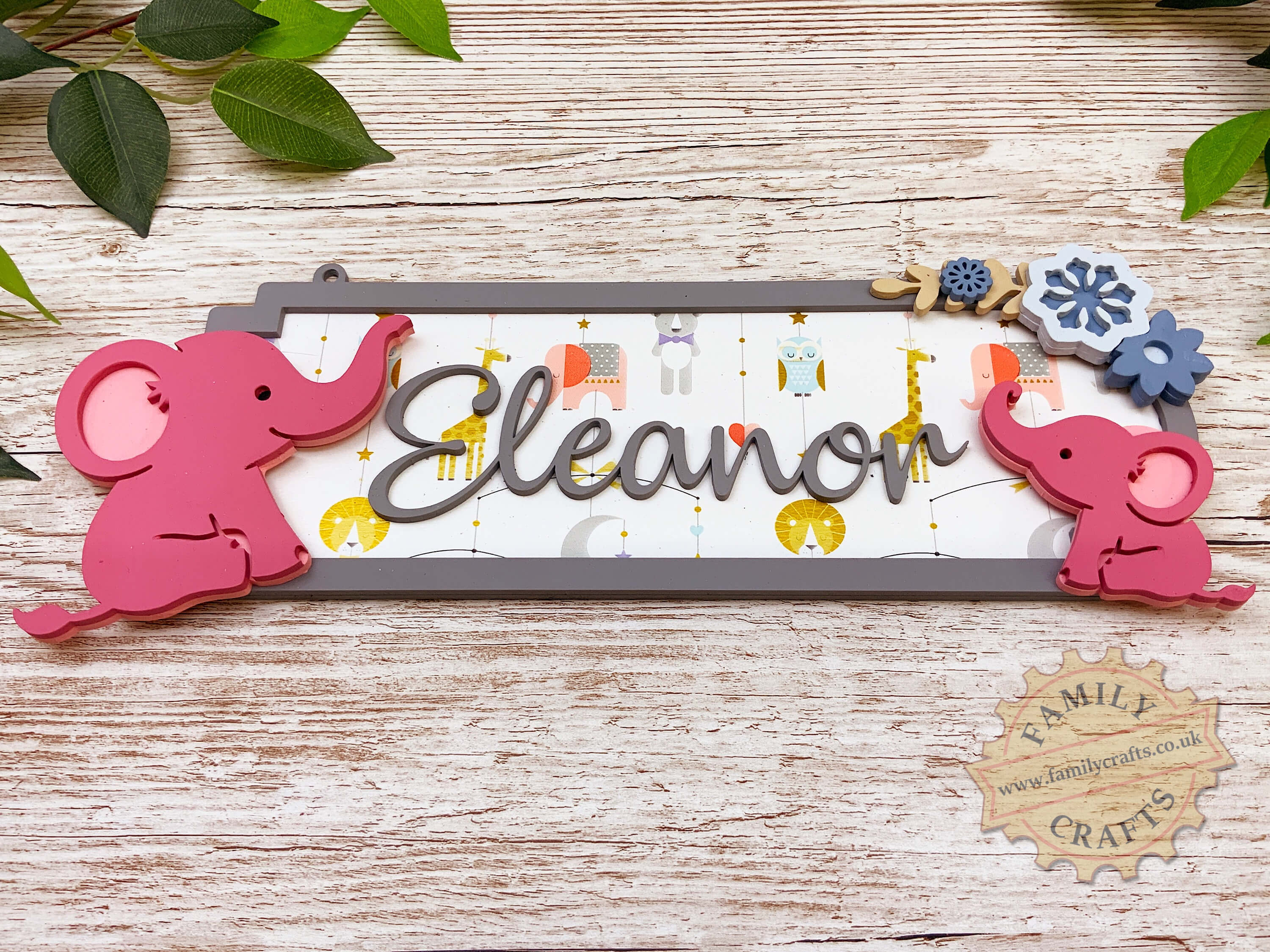 Elephant Themed Bedroom Door Sign