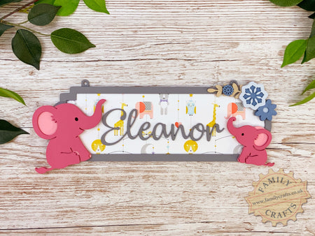 Personalised Elephant Nursery Door Sign