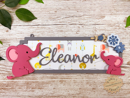 Elephant Themed Door Plaque