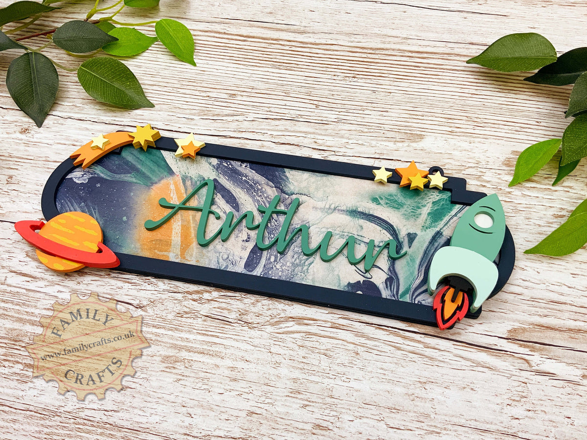Space Themed Door Plaque