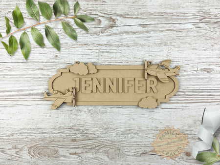 Personalised Plane Themed Door Sign Decoration