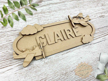Personalised Plane Themed Name Sign