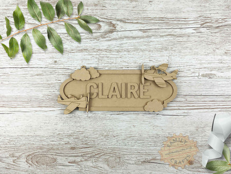 Personalised Plane Themed Name Sign