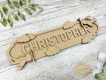 Custom Plane Themed Street Sign Decor