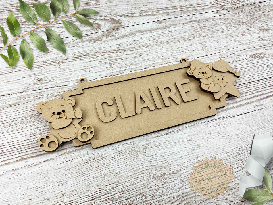 Personalised Baby Bear Name Sign