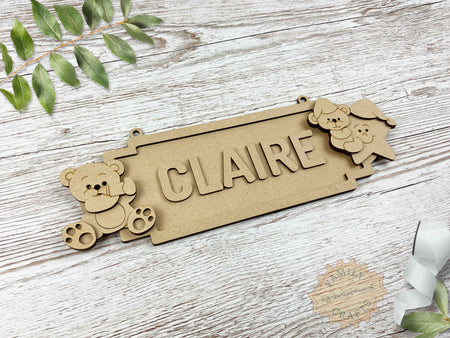 Personalised Baby Bear Name Sign