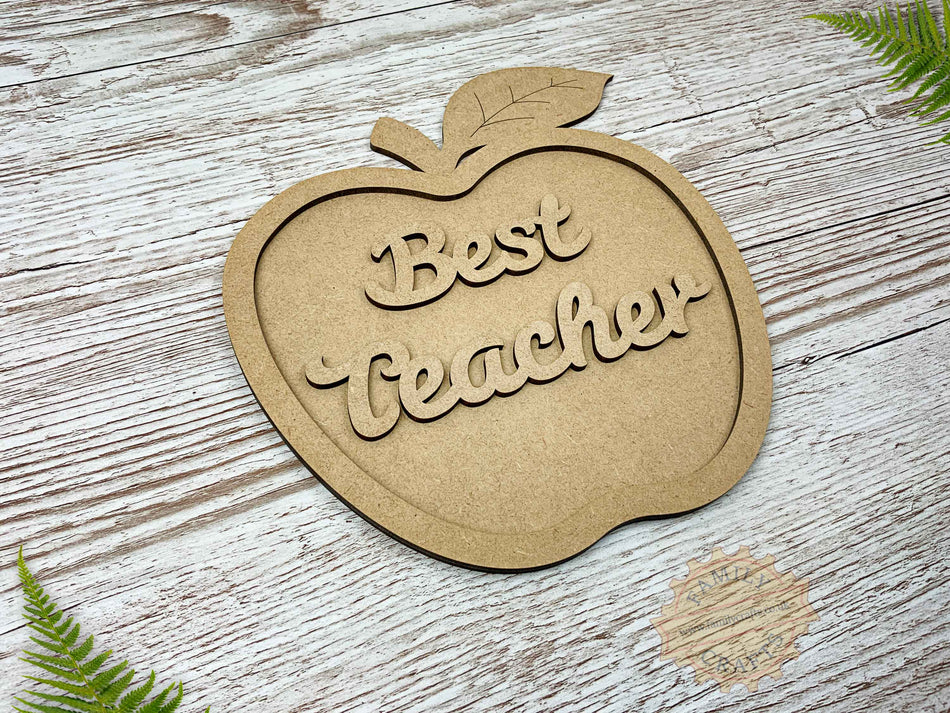 Apple Shaped Best Teacher Plaque