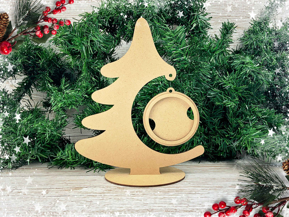 Freestanding Christmas Tree Bauble Photo Frame