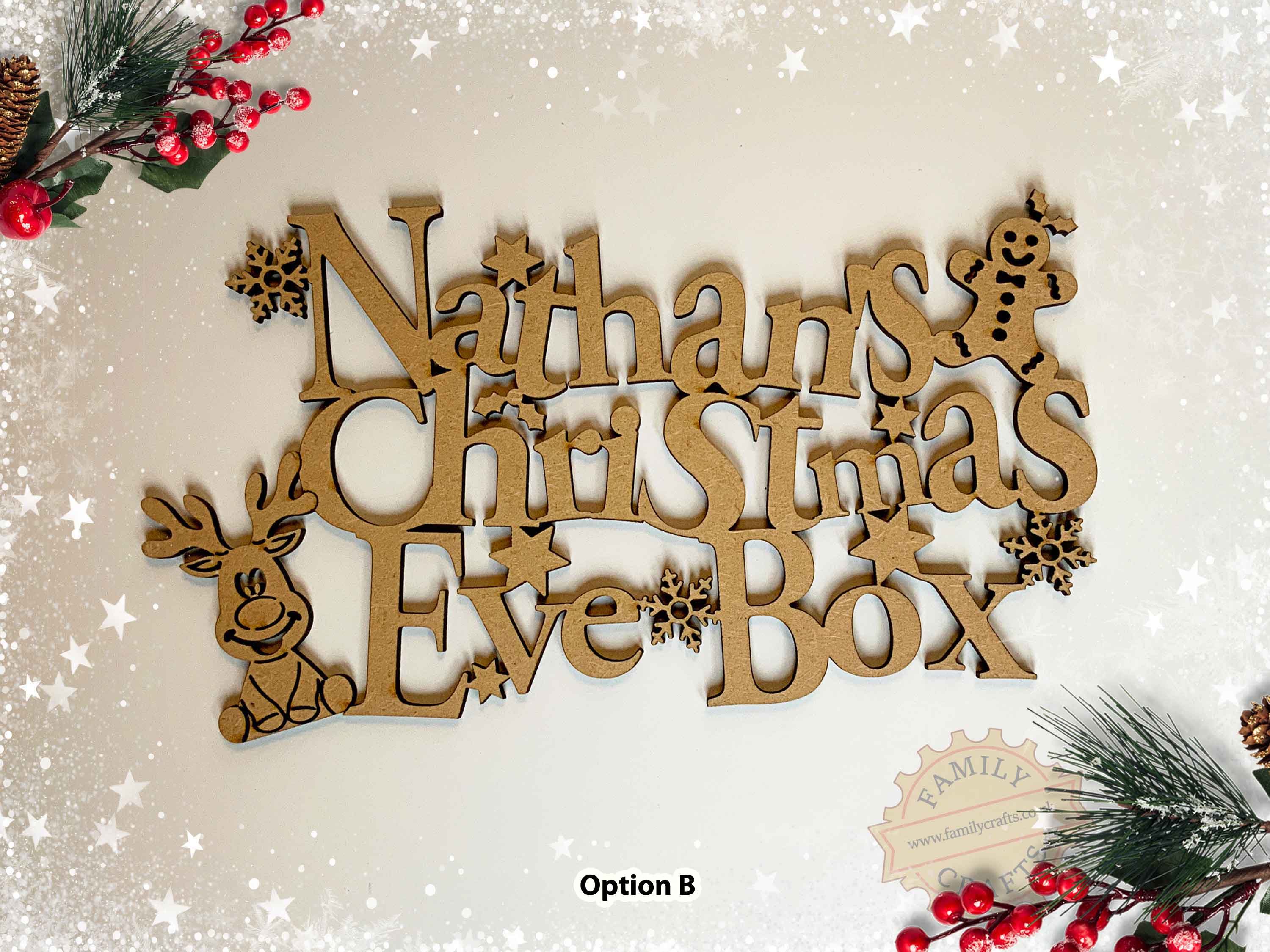 Funky Font Christmas Eve Box Topper - Style B