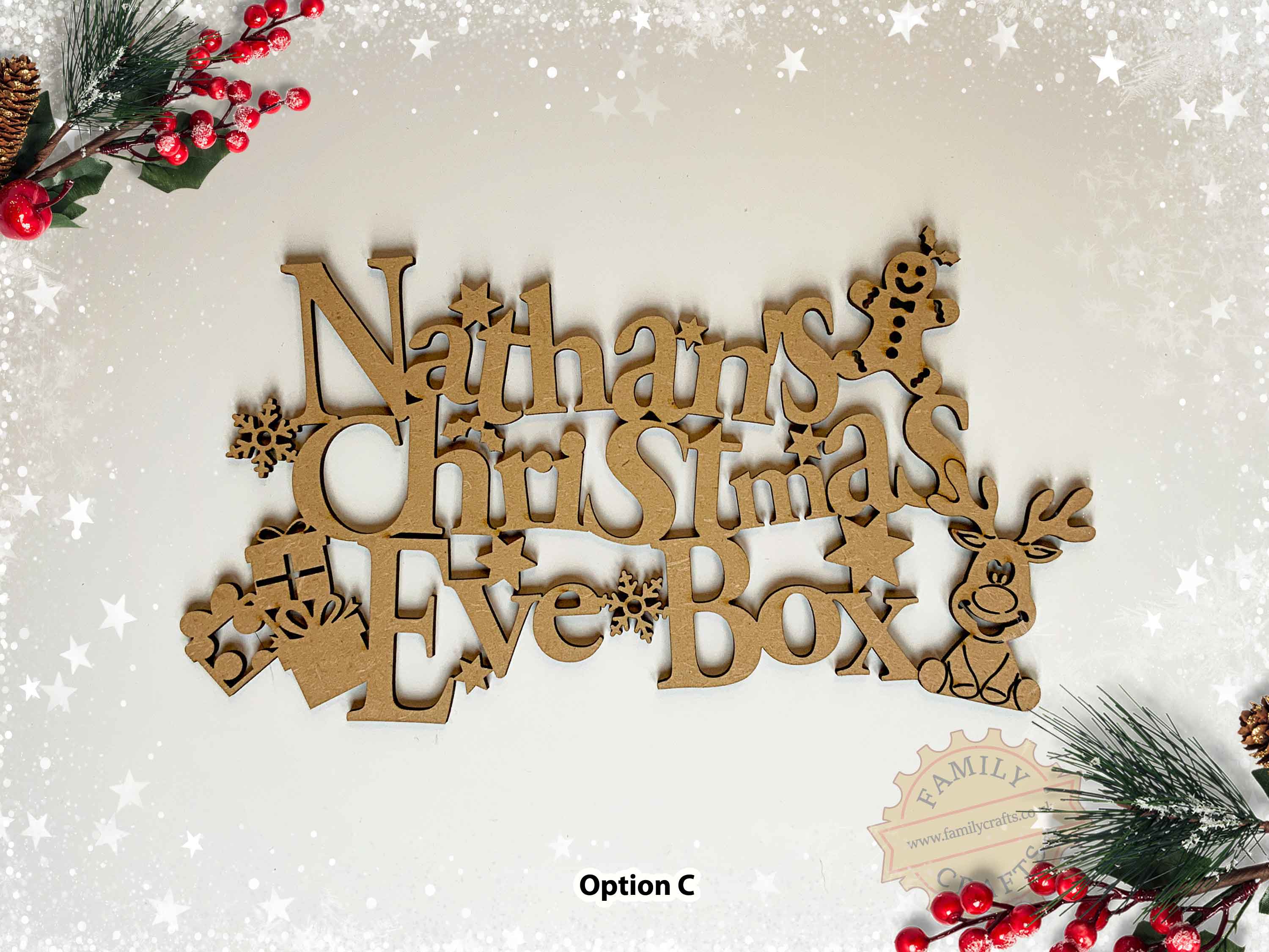 Funky Font Christmas Eve Box Topper - Style C