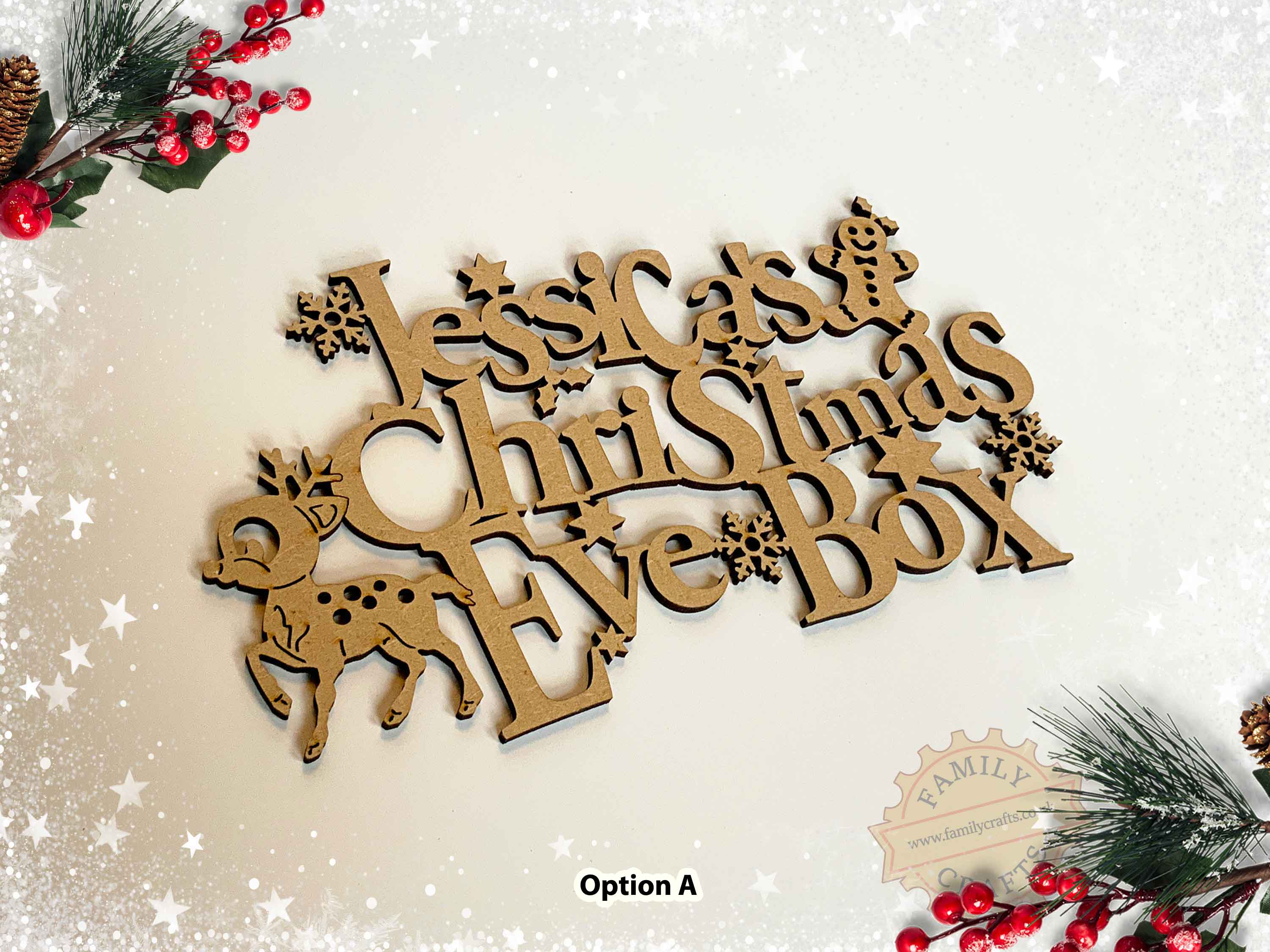 Funky Font Christmas Eve Box Topper - Style A