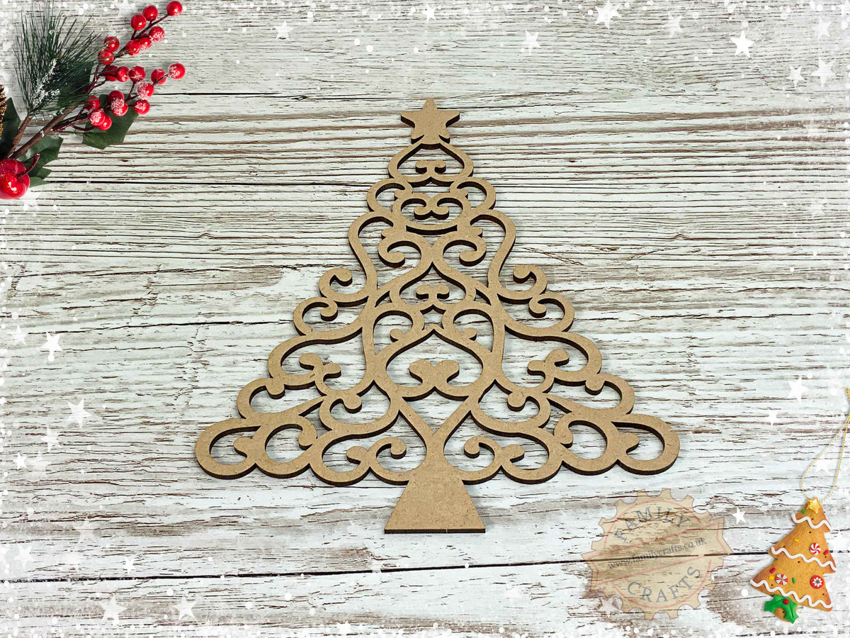 Curly Christmas Tree Craft Blank