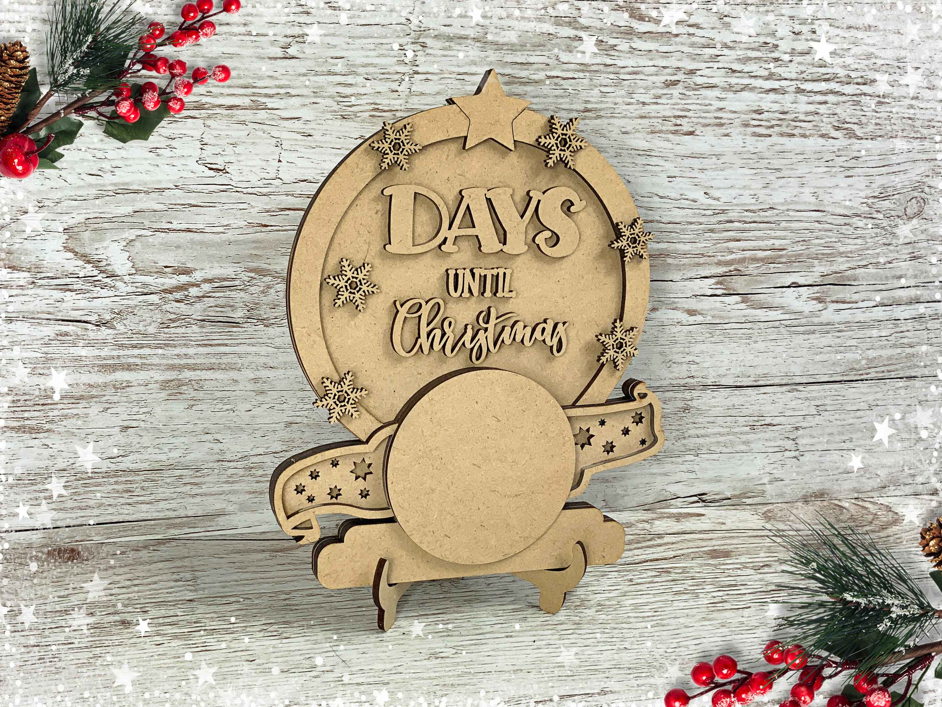 Christmas Countdown Bauble Plaque
