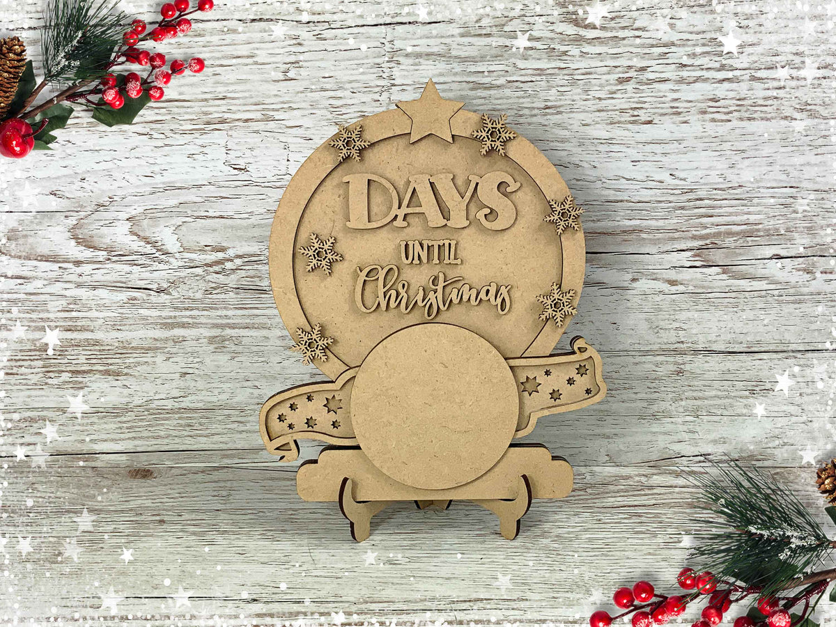 Days Until Christmas Seasonal Whimsical Sign