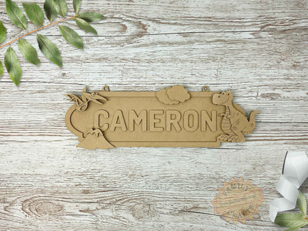 Personalised Dinosaur Themed Door Sign