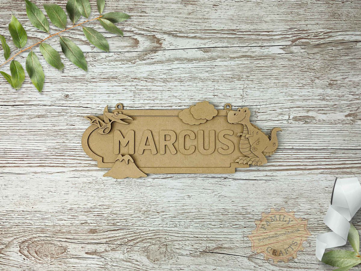 Personalised Dinosaur Boy's Name Sign