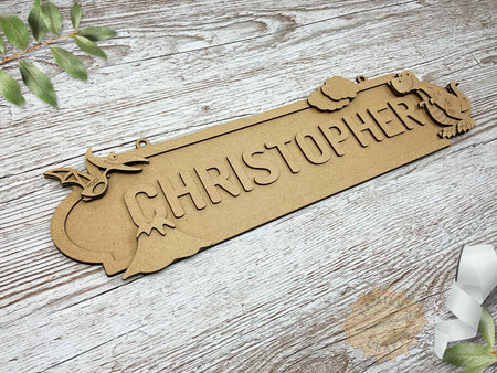 Custom Dinosaur Themed Name Sign