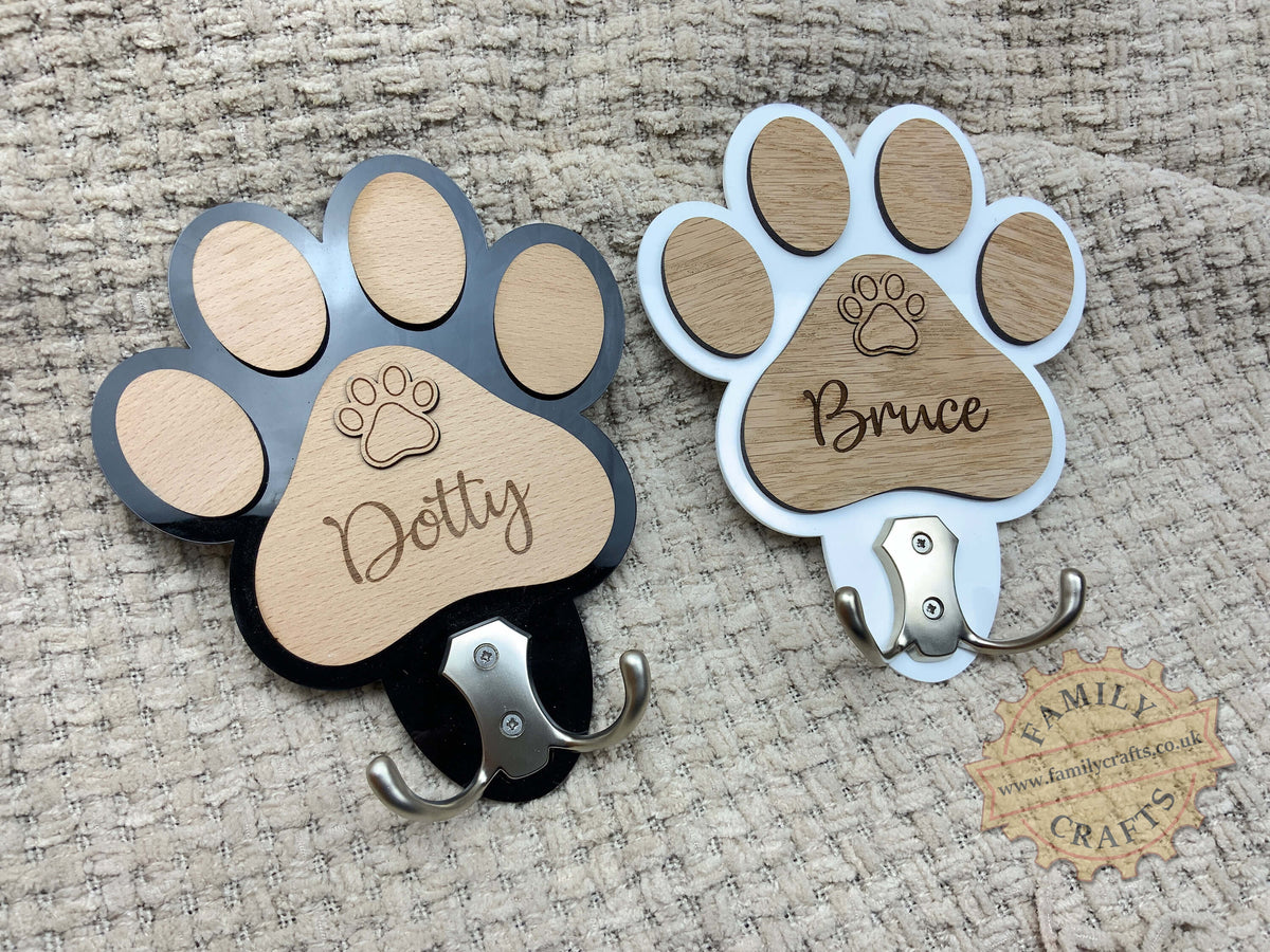 Personalised Paw Print Dog Lead Holder