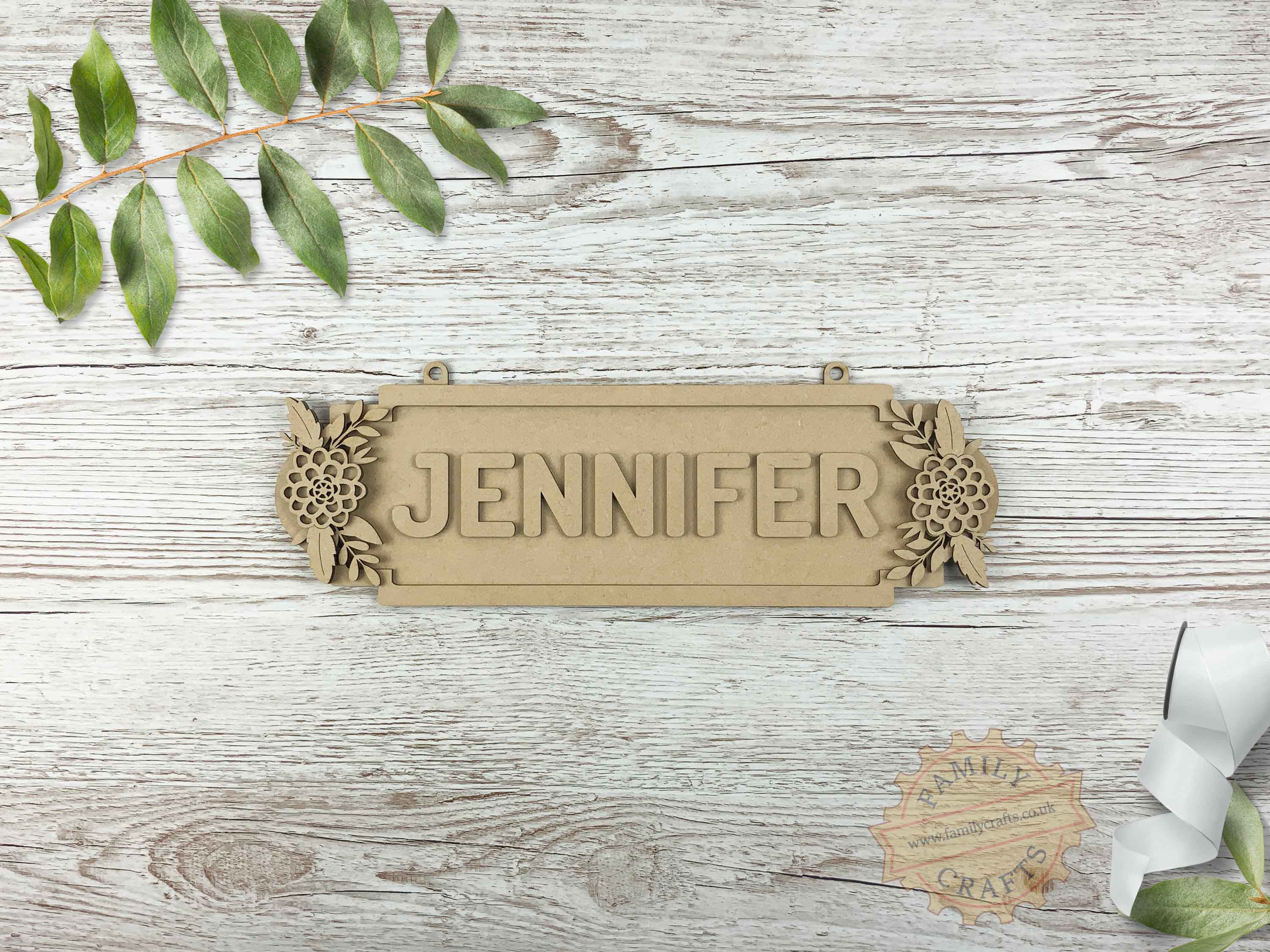 Floral Name Sign Child's Decor