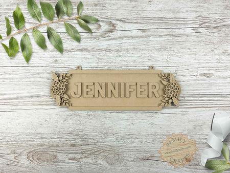 Floral Name Sign Child's Decor