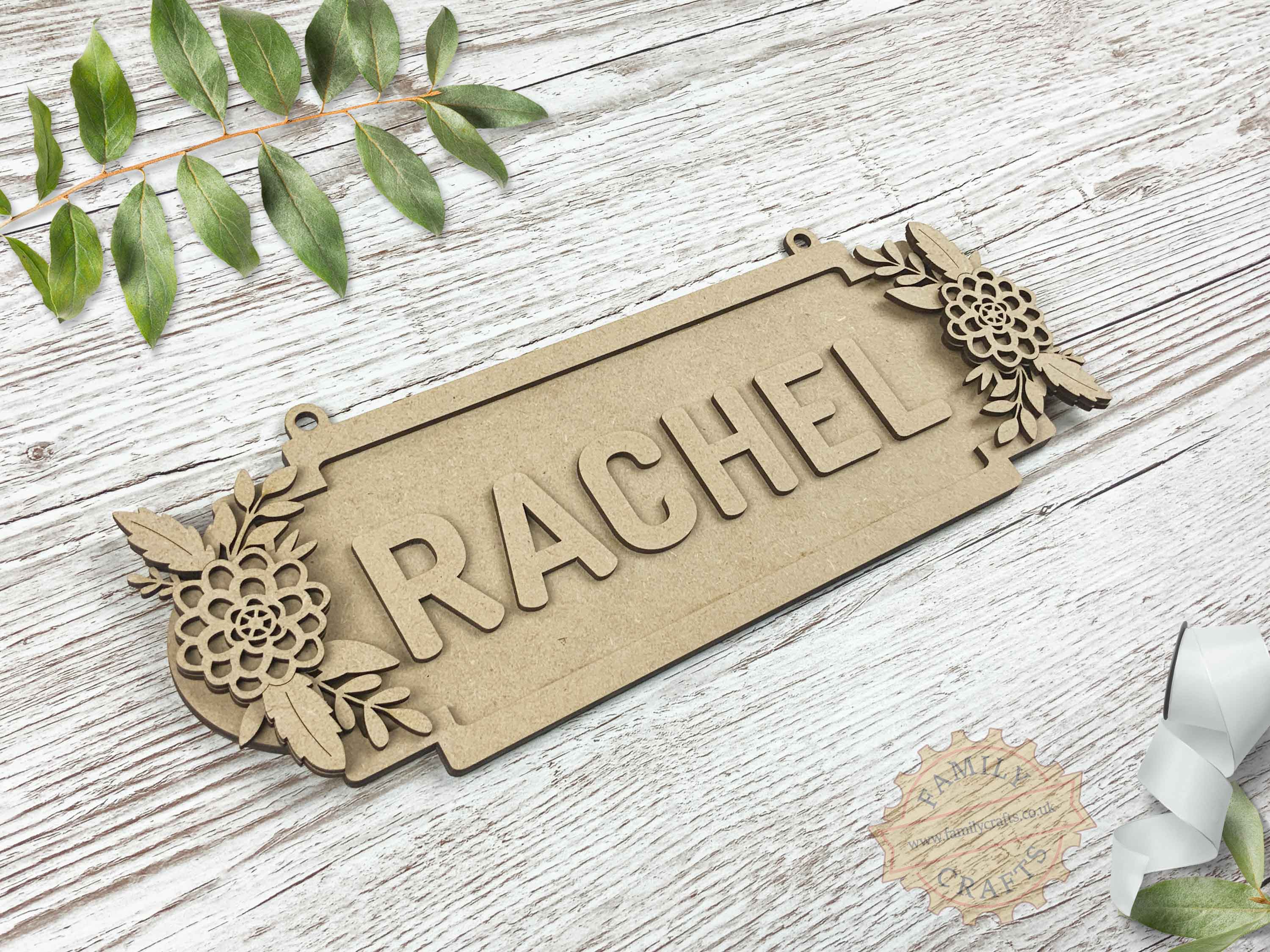 Personalised Dahlia Floral Themed Name Sign