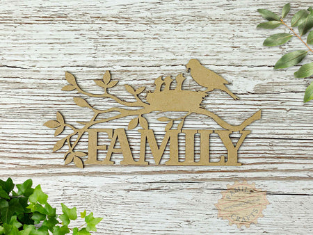 Family Word Wooden Branch