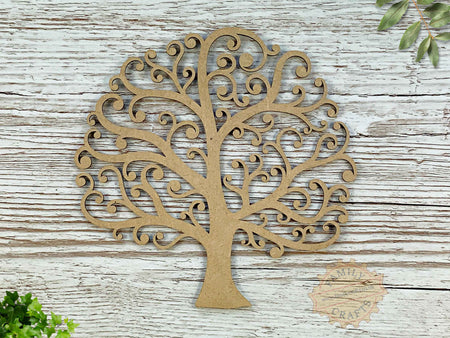 Decorative Curly Branch Shaped Family Tree Craft Shape