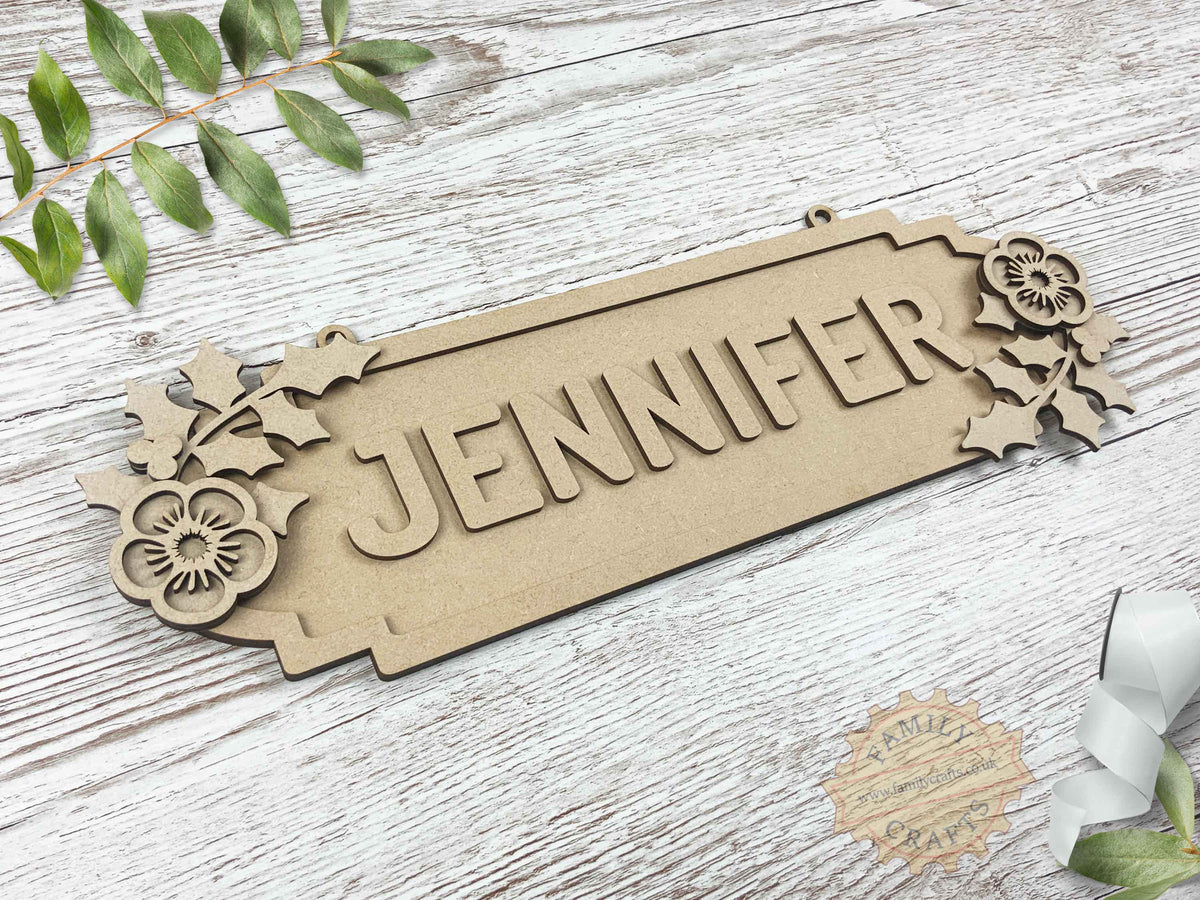 Customised Floral Door Sign