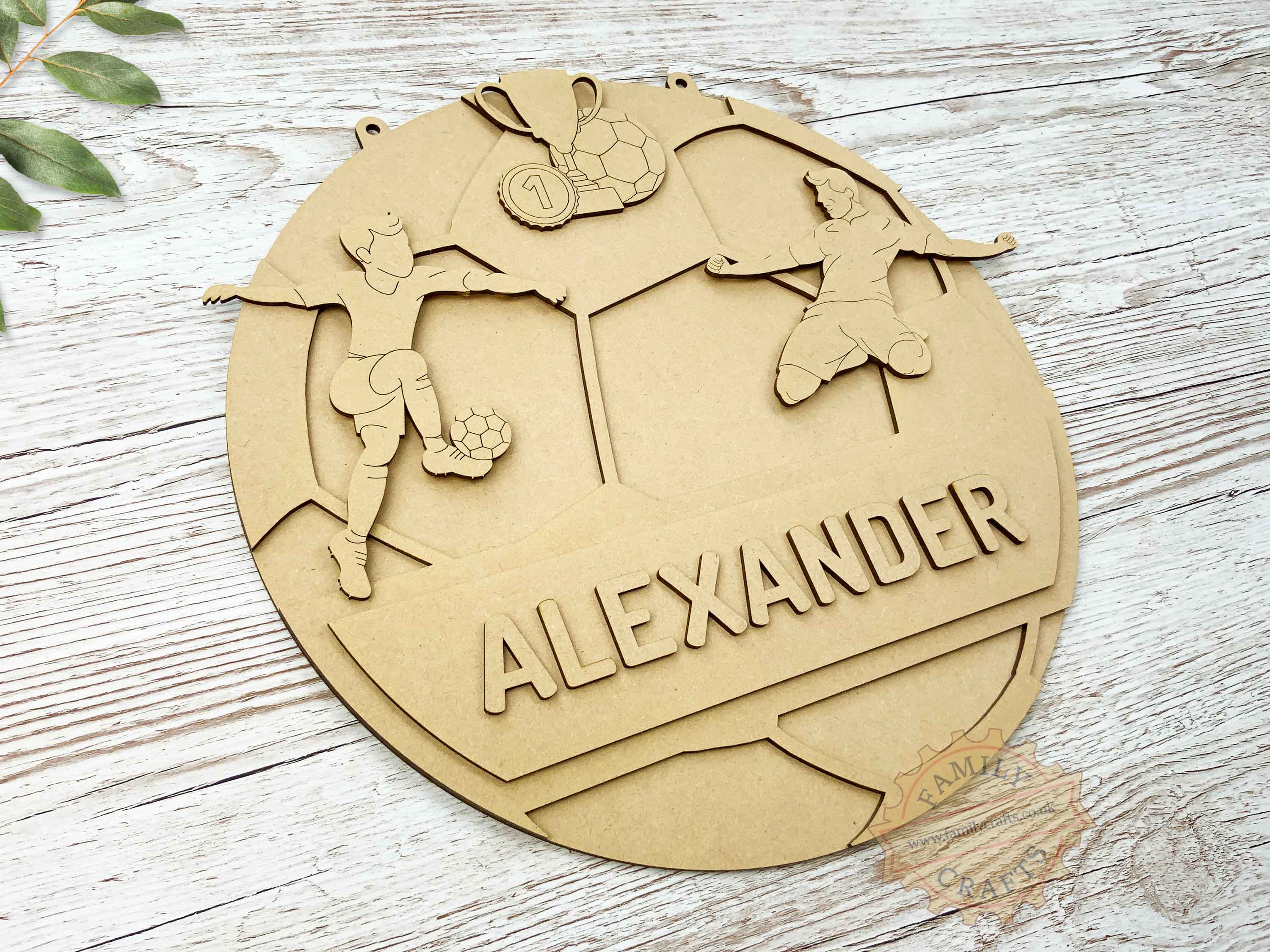 Personalised Football Shaped Name Sign