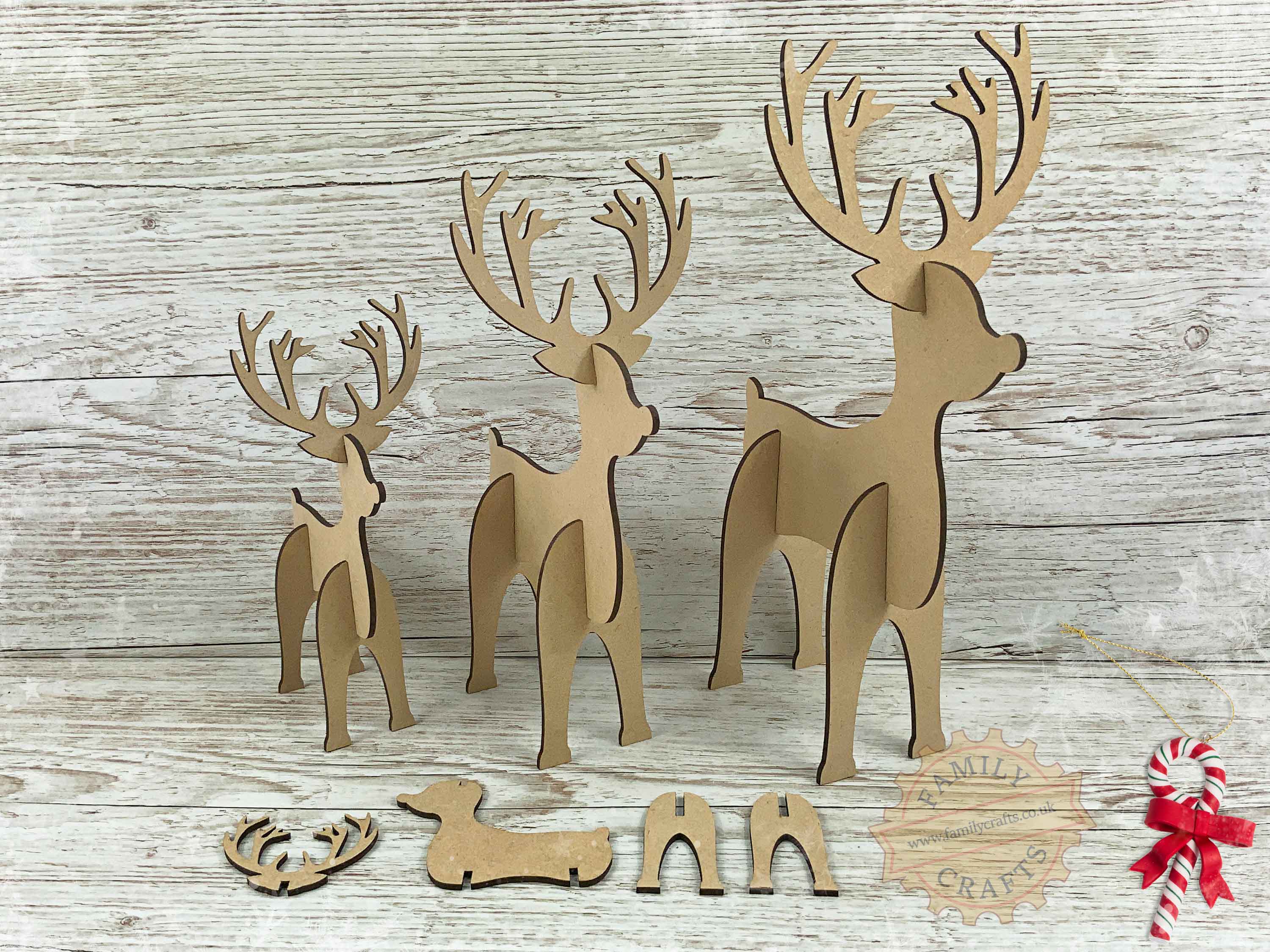 Handcrafted Reindeer Figure Ornaments
