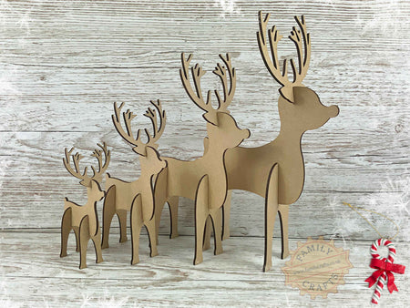 Freestanding Wooden Reindeer Decoration