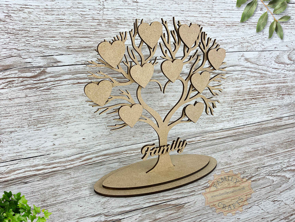 Freestanding Heart Branch Family Tree Craft Shape with Hearts 