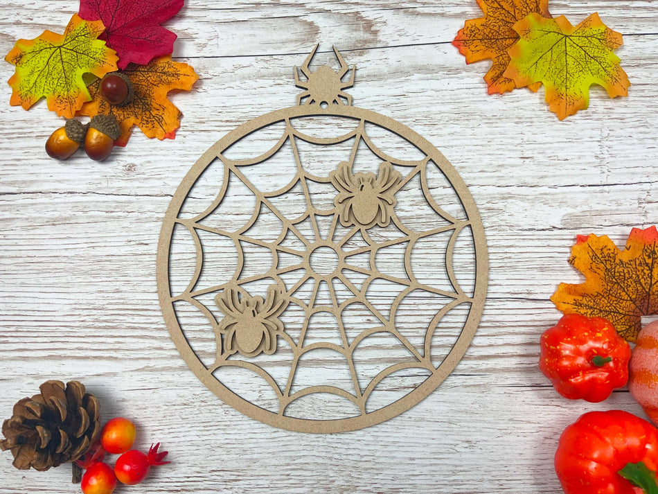 Creepy Halloween Spiders Web Sign