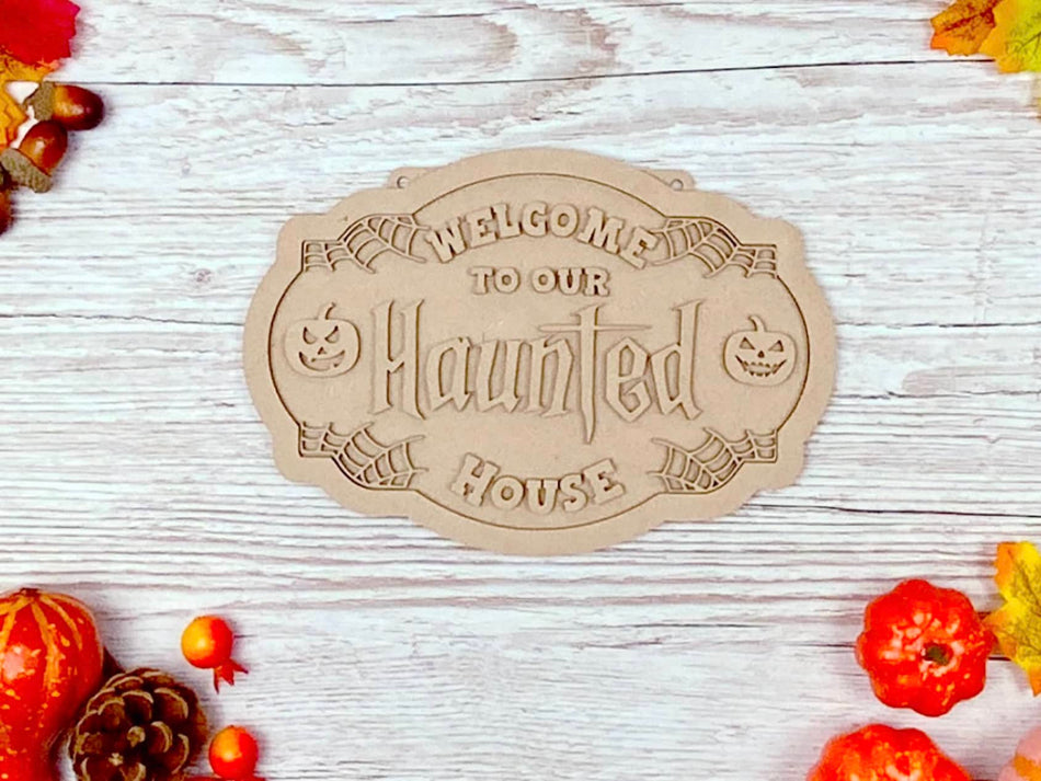 Haunted House Halloween Wall Plaque