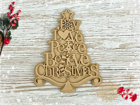 Joy Love Peace Tree Wall Plaque