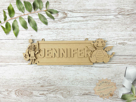 Personalised Dragon and Knight Name Sign