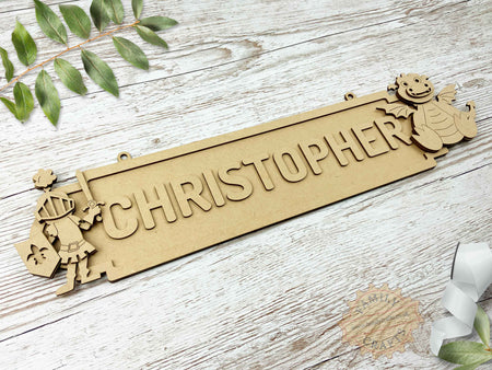 Custom Dragon Themed Name Sign