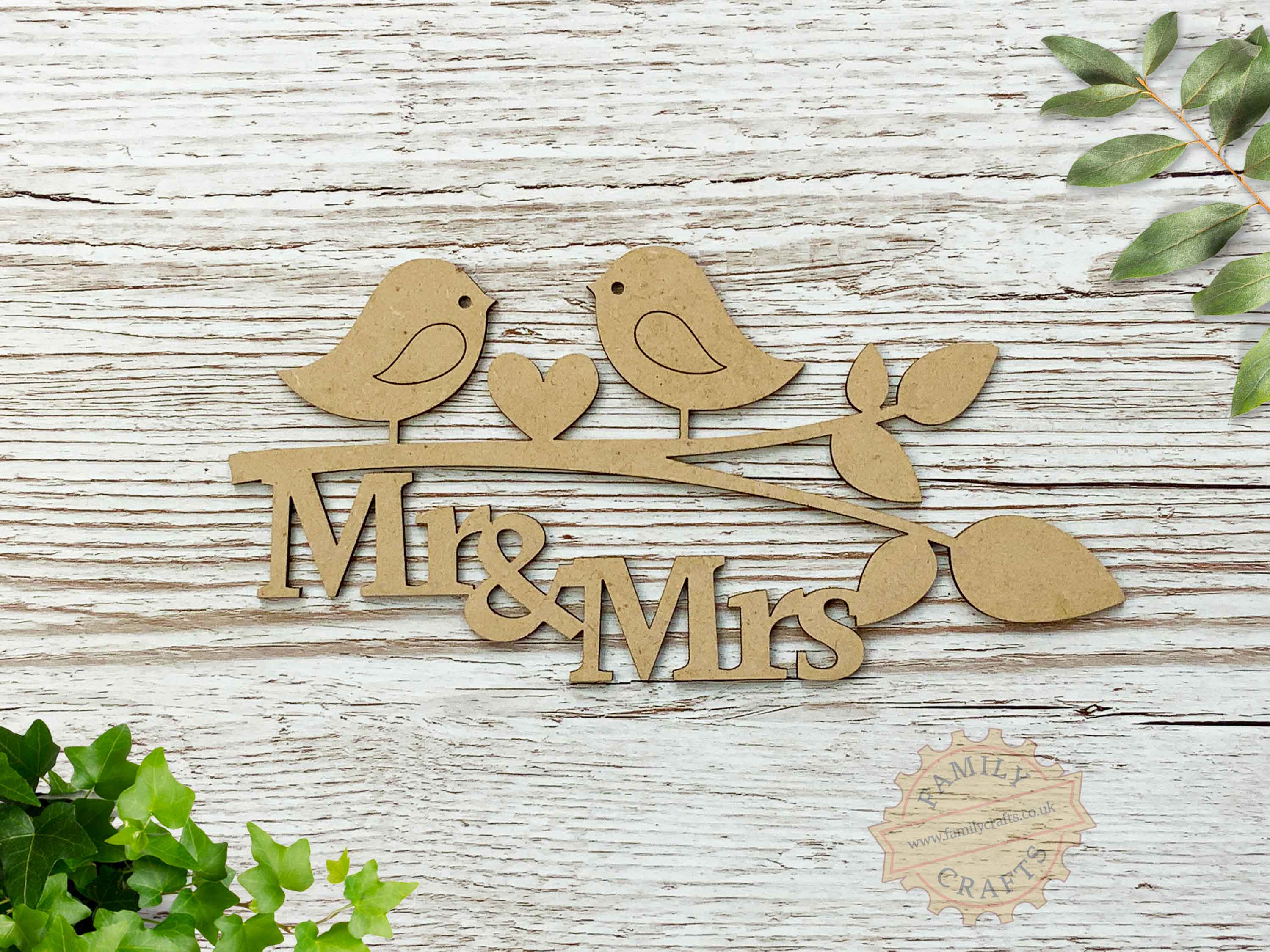 The Love Birds Wooden Branch