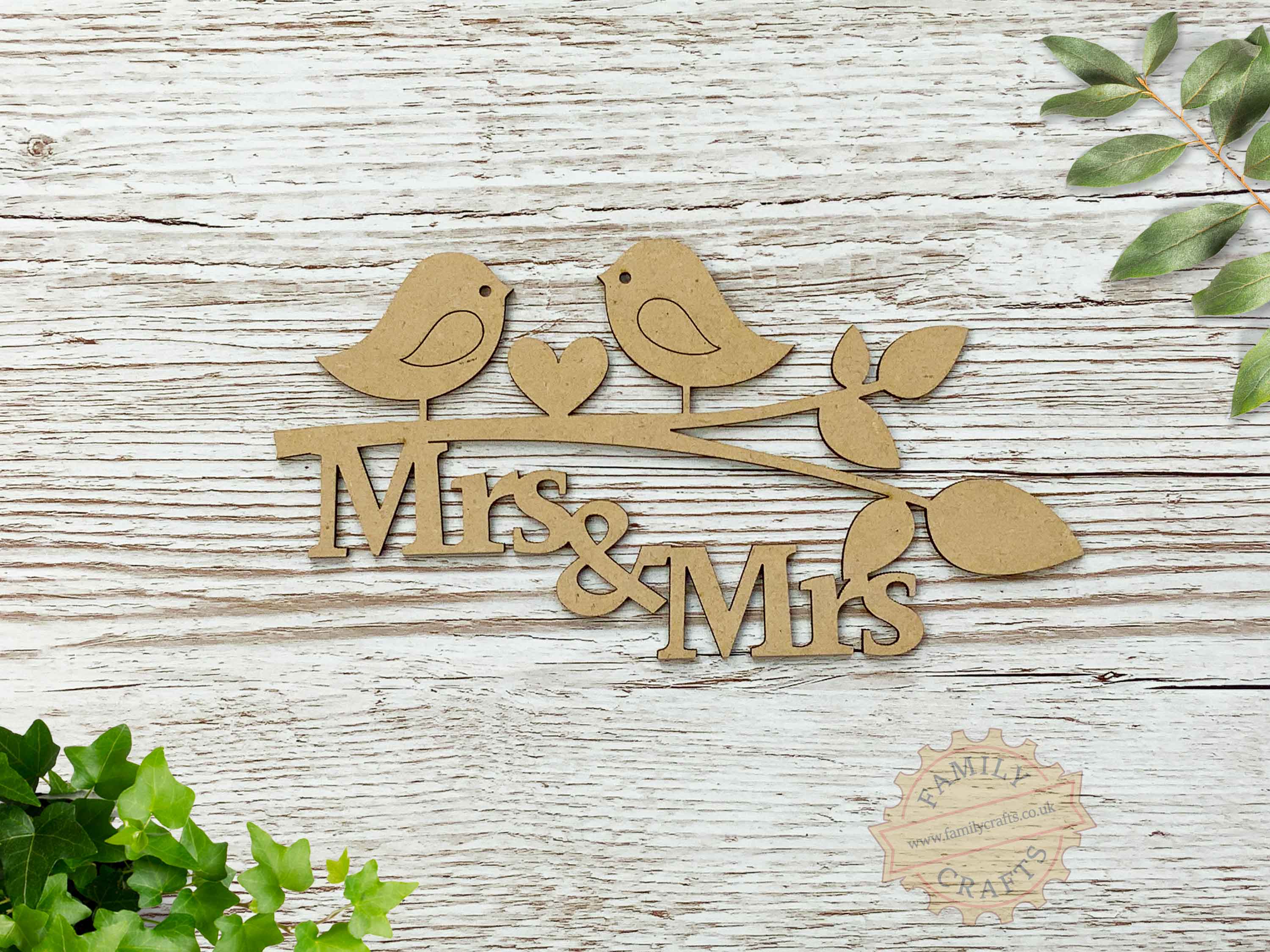 Love Birds Branch Mrs and Mrs