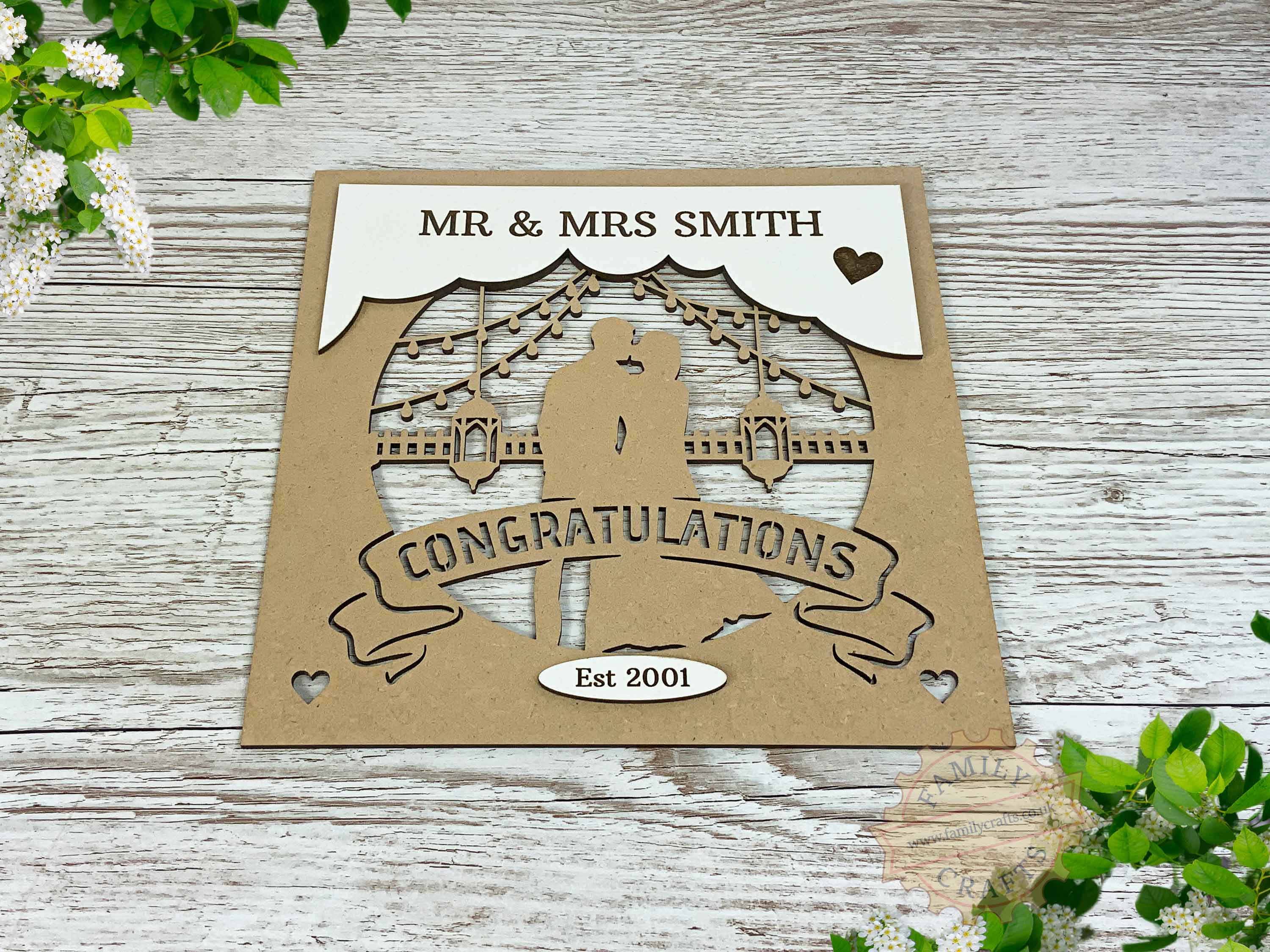Wedding Day Box Frame Insert Mr & Mrs