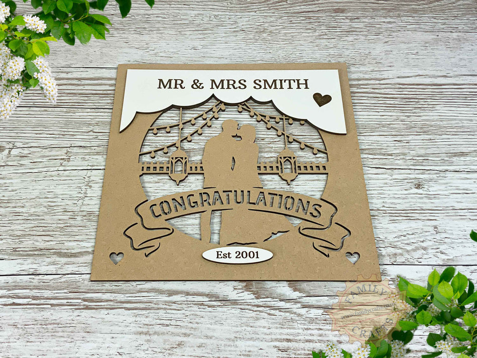 Wedding Day Box Frame Insert Mr & Mrs