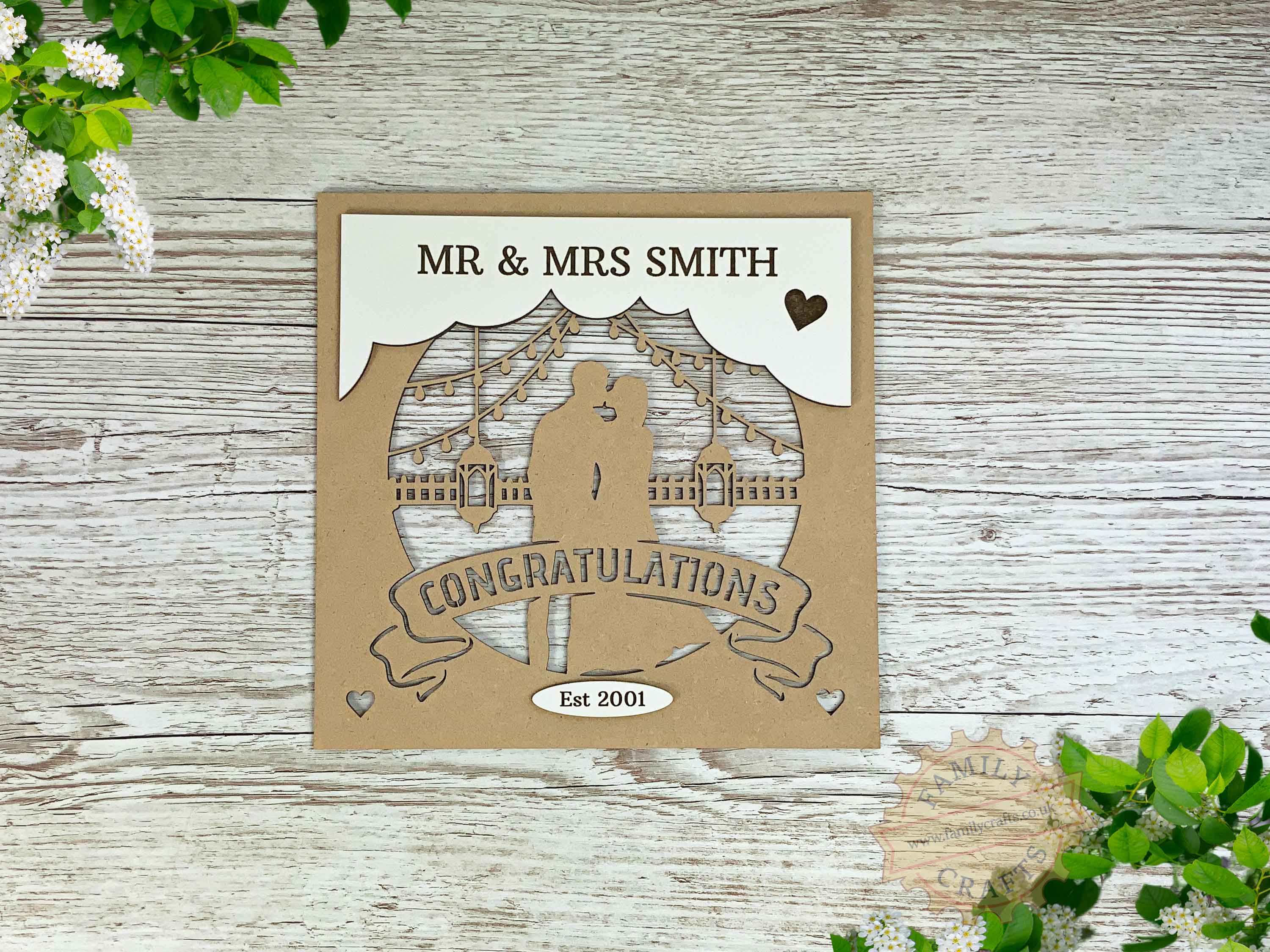Personalised Box Frame Insert Mr & Mrs