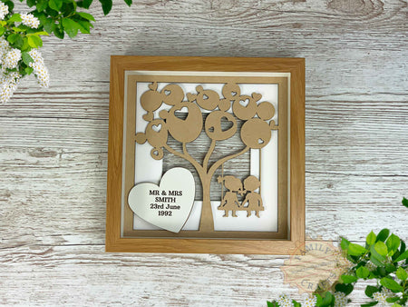 Personalised Love Swing Box Frame Insert - In Frame as an Example