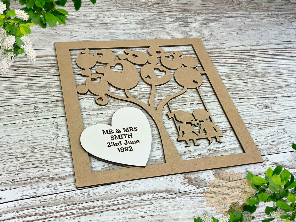 Personalised Love Swing Box Frame Insert