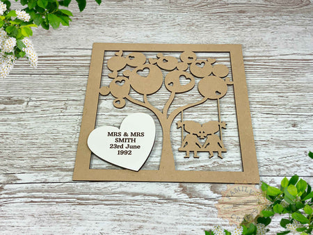 Mrs and Mrs Personalised Love Swing Box Frame Insert