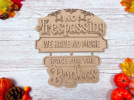 No Trespassing Halloween Wall Decor