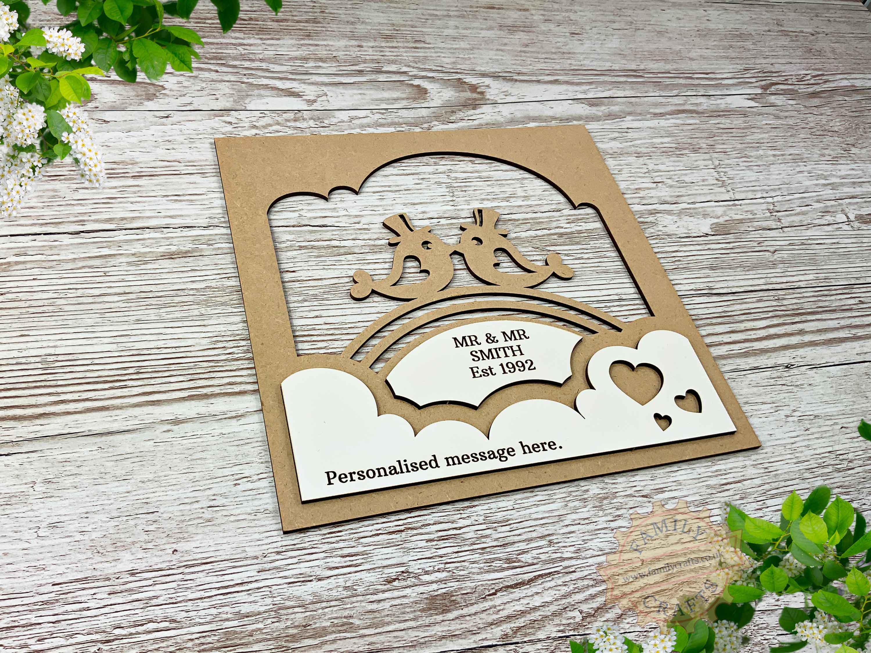 Love Birds Box Frame Insert Mr & Mr